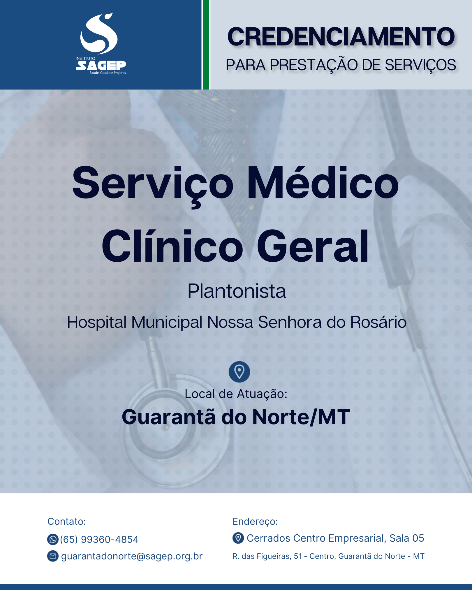 Serviço Médico Clínico Geral - Plantonista